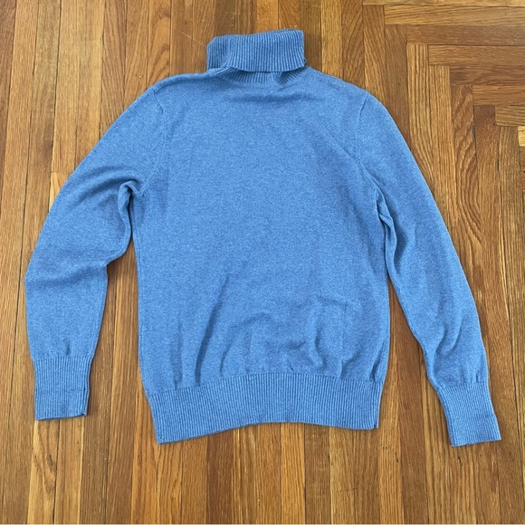 L.L. Bean Women’s Light Blue cotton cashmere Turtleneck Sweater - Picture 6 of 6